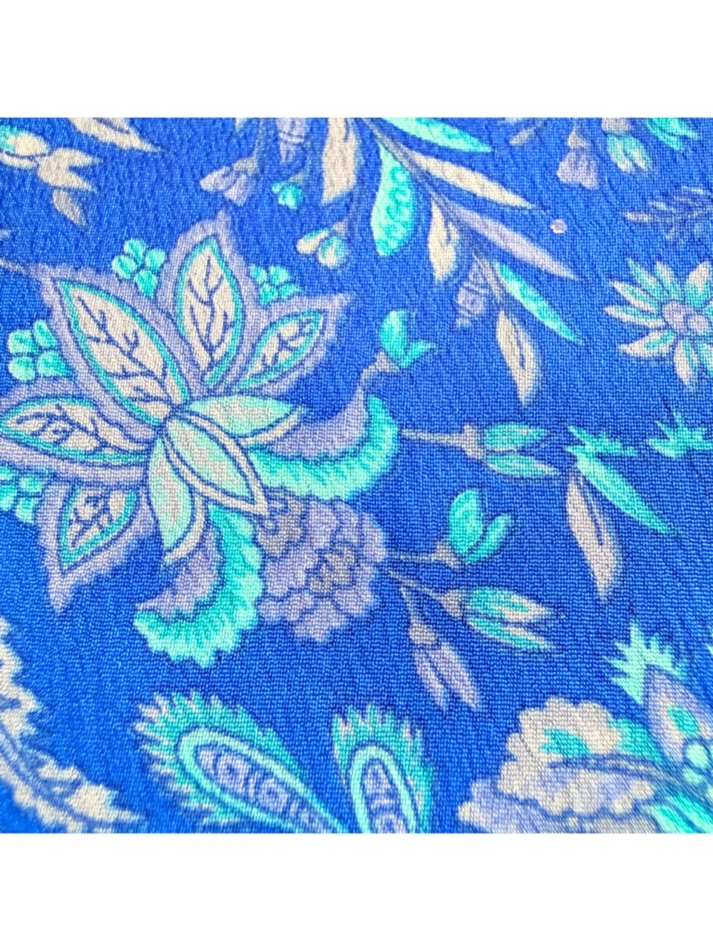 Dolma Blue 100% Silk Floral Embroidered Boho Coastal Resortwear Tunic XL - Picture 13 of 17